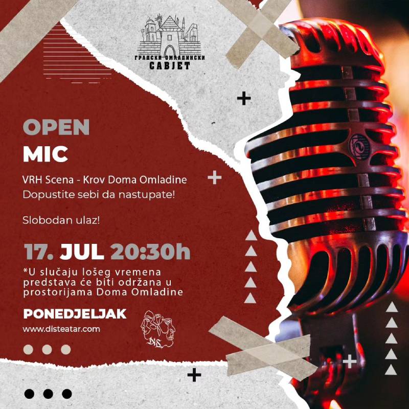 Open Mic na Krovu Doma omladine