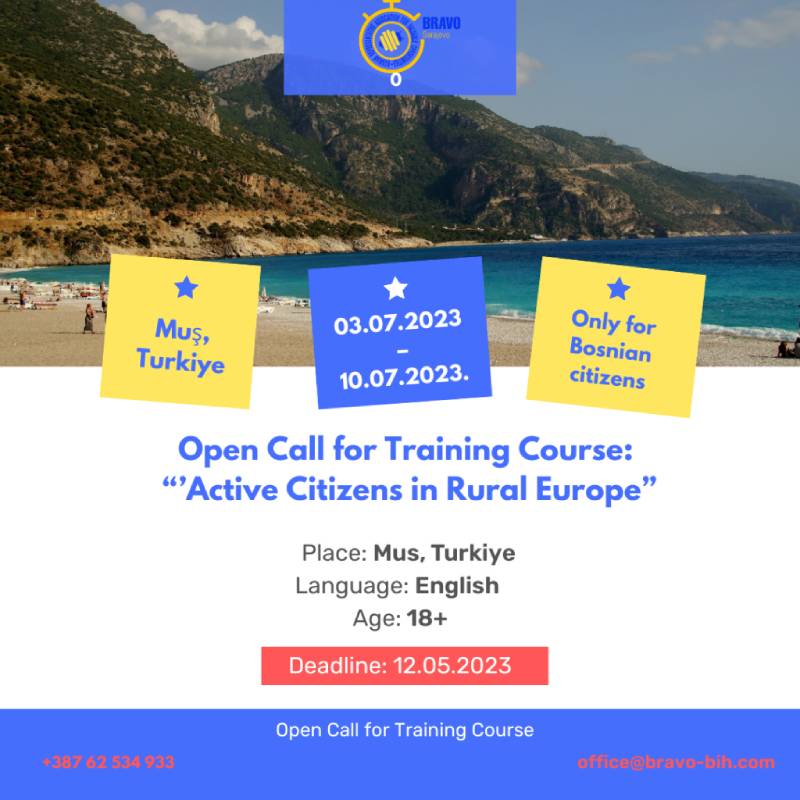 Open Call for 4 Participants for Training Course ‘’Active Citizens in Rural Europe”