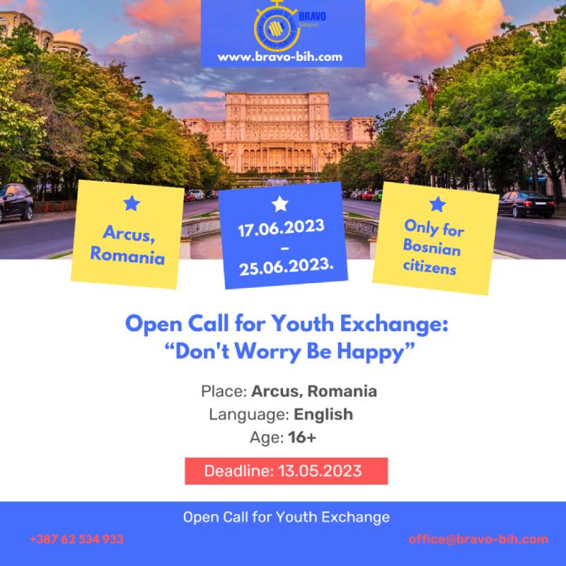 Open call for 5 participants for Youth Exchange ”Don’t Worry Be Happy”