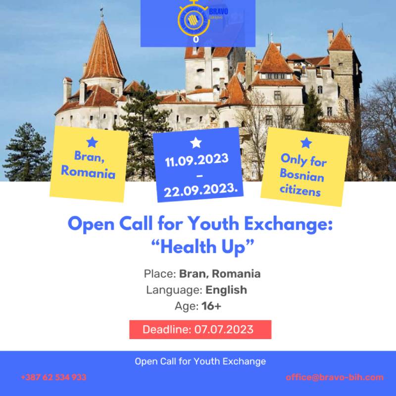 Open call for 5 participants for Youth Exchange „Health Up“ in Bran, Romania