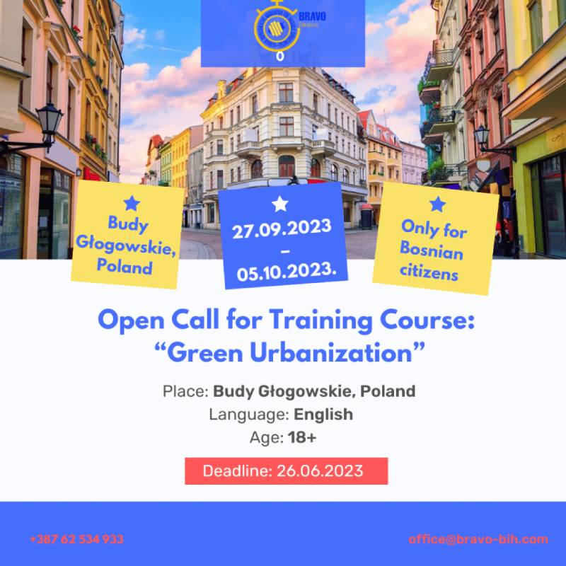 Open call for 6 participants for Training Course „Green Urbanization“ in Poland