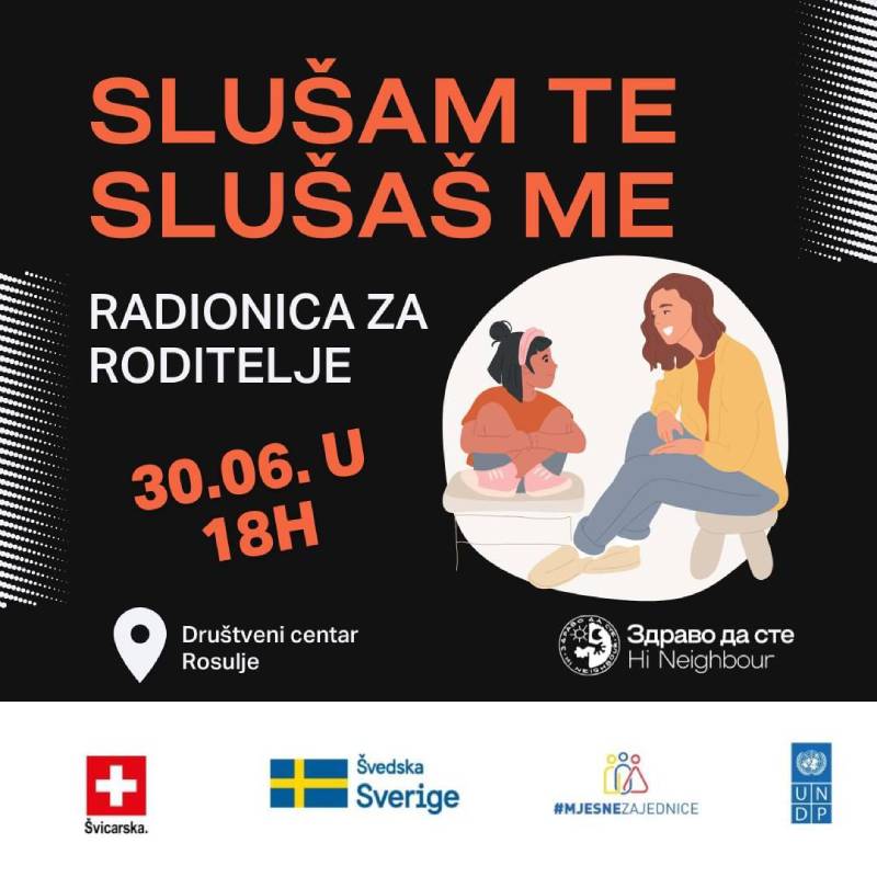 Radionica za roditelje: Slušam te, slušaš me