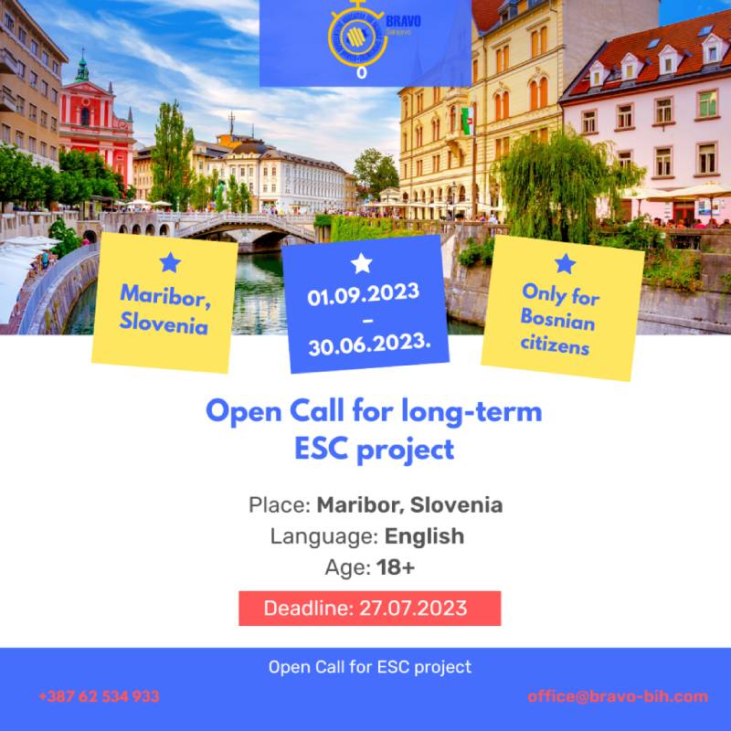 Open call for 3 Participants for ESC project in Maribor, Slovenia