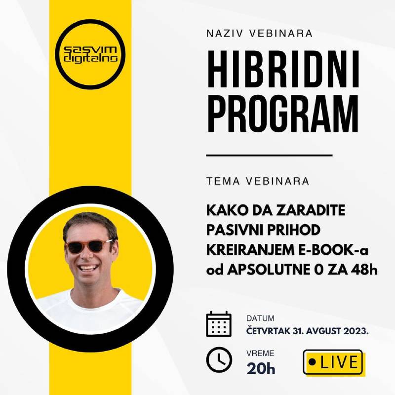 Webinar: Kako da zaradite pasivni prihod kreiranjem E-Book-a od apsolutne 0 za 48h