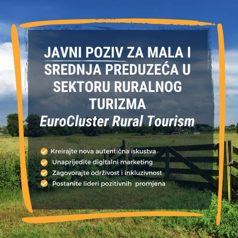 Poziv za sva mala i srednja preduzeća (MSP) u sektoru ruralnog turizma