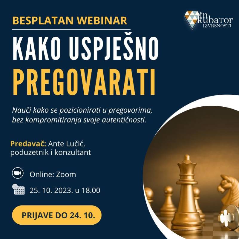 Besplatan webinar “Kako uspješno pregovarati”