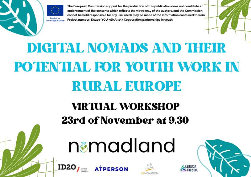 ONLINE WEBINAR: DIGITAL NOMADS AND THEIR POTENTIAL FOR YOUTH WORK IN RURAL EUROPE