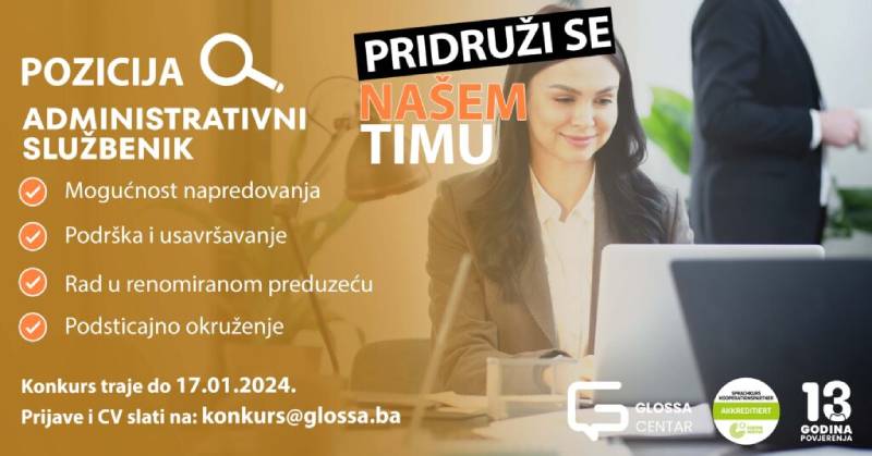 Glossa – centar za njemački jezik zapošljava