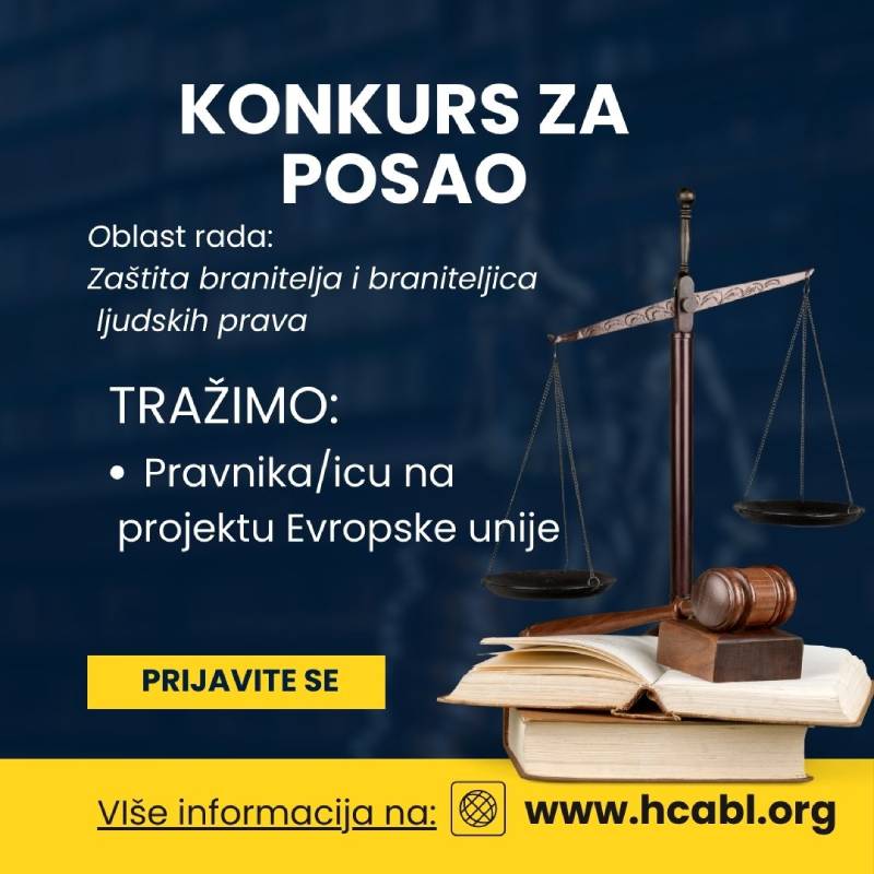 KONKURS ZA POSAO: HCA BL traži pravnika/icu