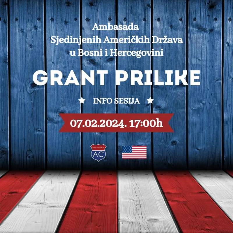 Info sesija: Grant prilike Američke ambasada u BiH