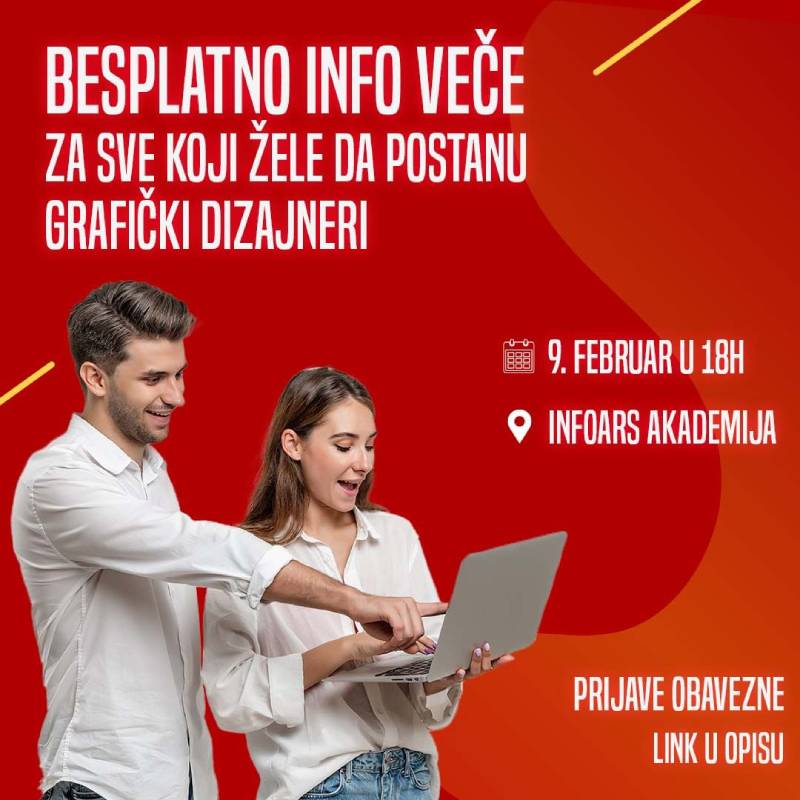 Besplatno info veče "Postani grafički dizajner za 6 mjeseci"