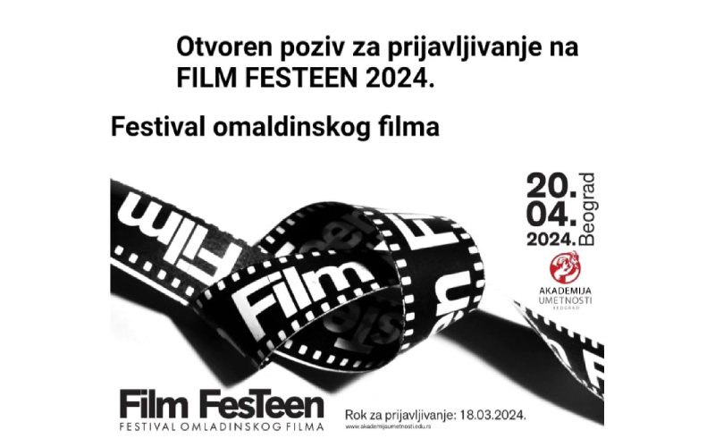 Konkurs: Film FesTeen 2024. – Festival omladinskog filma