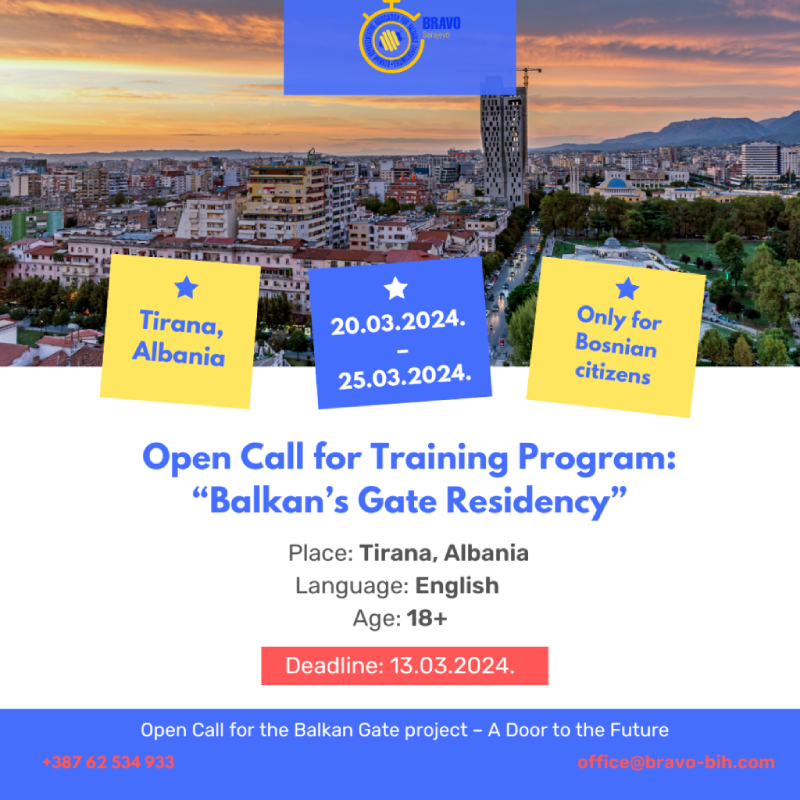 Open Call for the Training Program Balkan’s Gate Residency (Visual Storytelling Lab) in Tirana, Albania