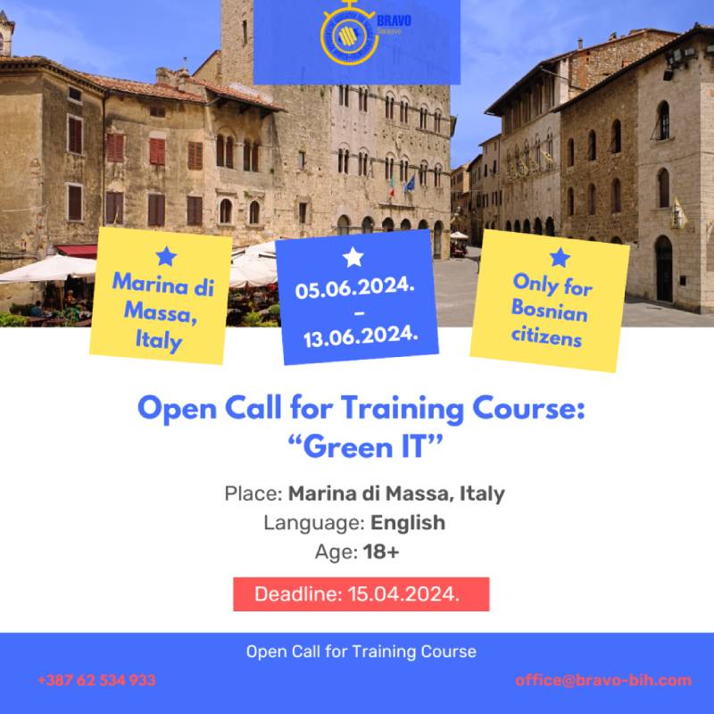 Open Call for 3 Participants for Training Course in Tuscany, Italy