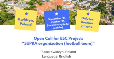 Open Call for European Solidarity Corps Project in Kwidzyn, Poland