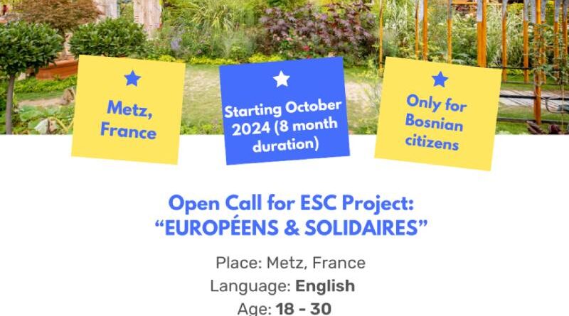 Open Call for European Solidarity Corps Project in Metz, France