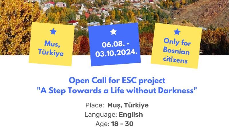 Open Call for European Solidarity Corps Project in Muş, Türkiye