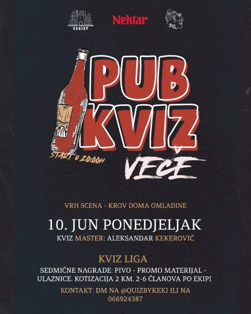 Pub kviz na krovu Doma omladine