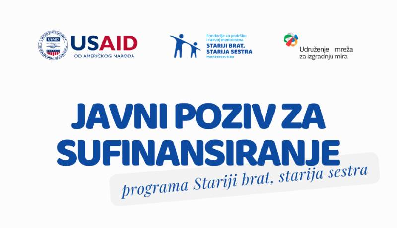 Javni poziv za sufinansiranje programa Stariji brat, starija sestra – ciklus 2024/2025