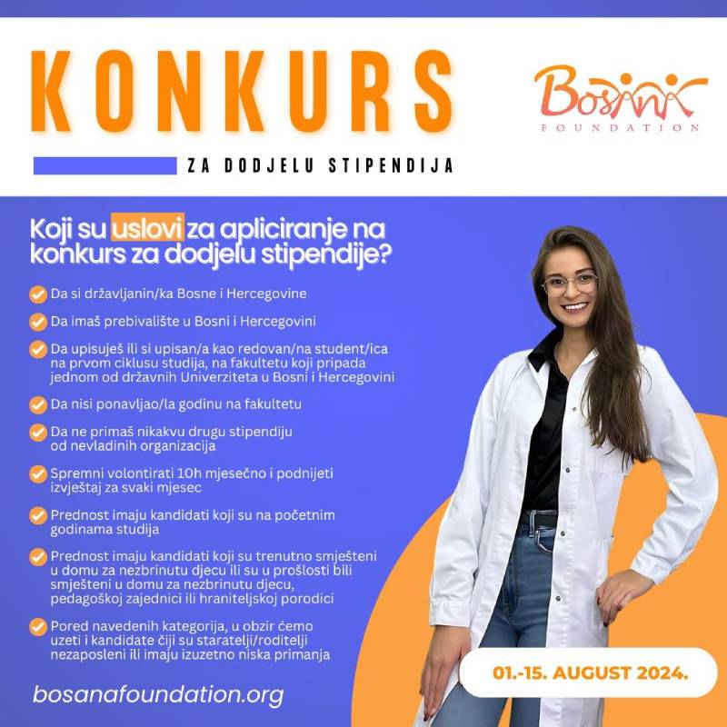 Konkurs za Stipendije Bosana Fondacije