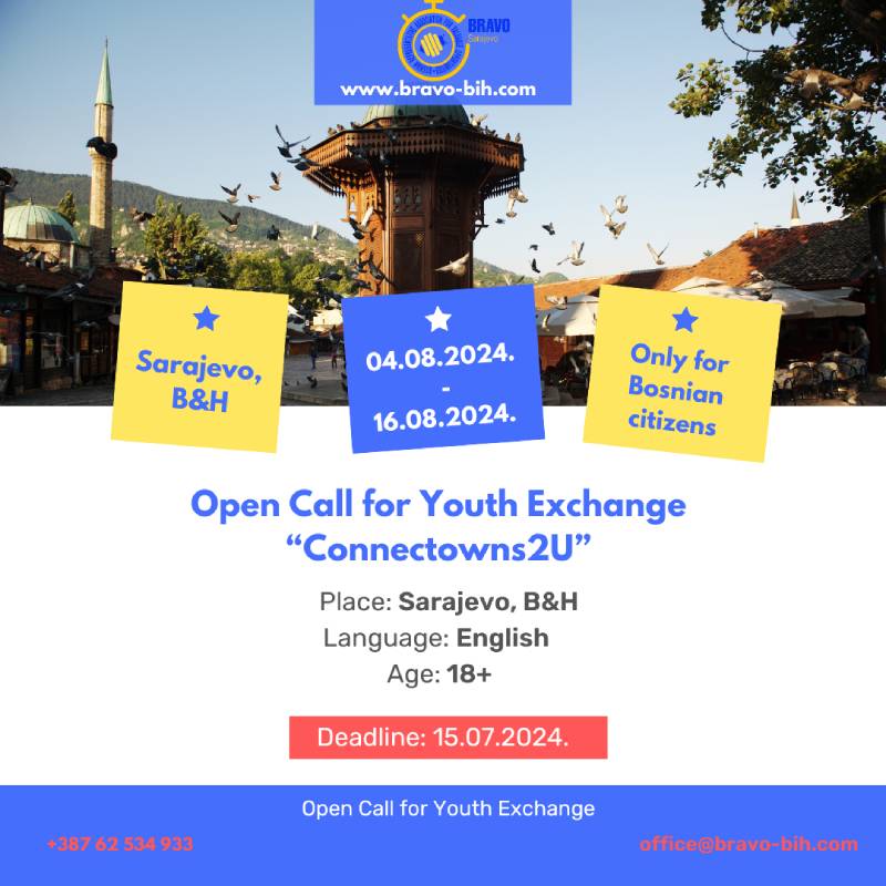 Open call for 6 participants for Youth Exchange in Sarajevo, B&H