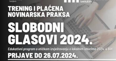 Trening i plaćena novinarska praksa: “Slobodni glasovi 2024.”