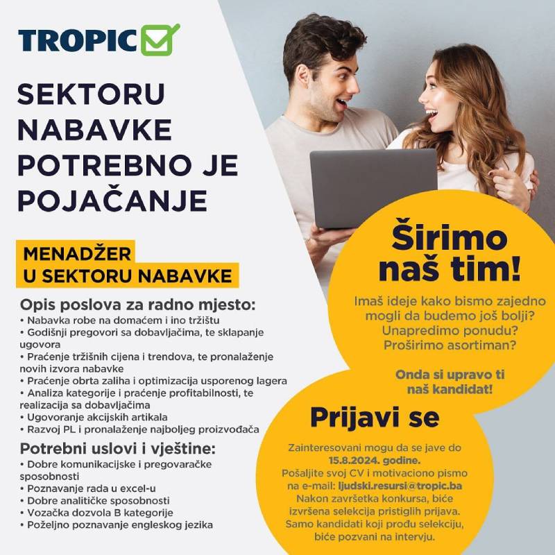 Tropic zapošljava