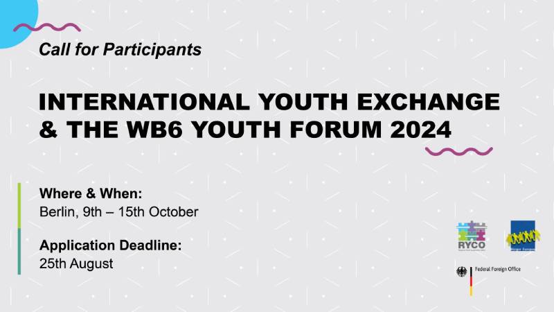 Call for Participants: International Youth Exchange & the WB6 Youth Forum 2024