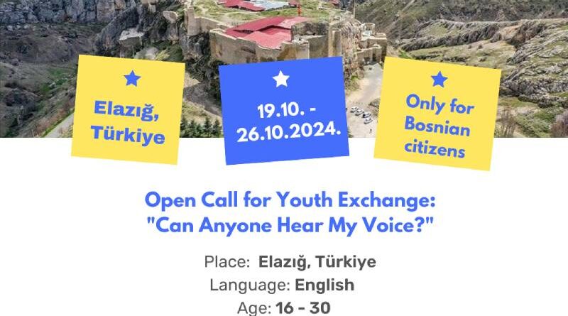 Open call for 7 participants for Youth Exchange in Elazığ, Türkiye