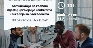 POZIV NA ONLINE RADIONICU – Komunikacija na radnom mjestu: upravljanje konfliktima i suradnja sa nadređenima