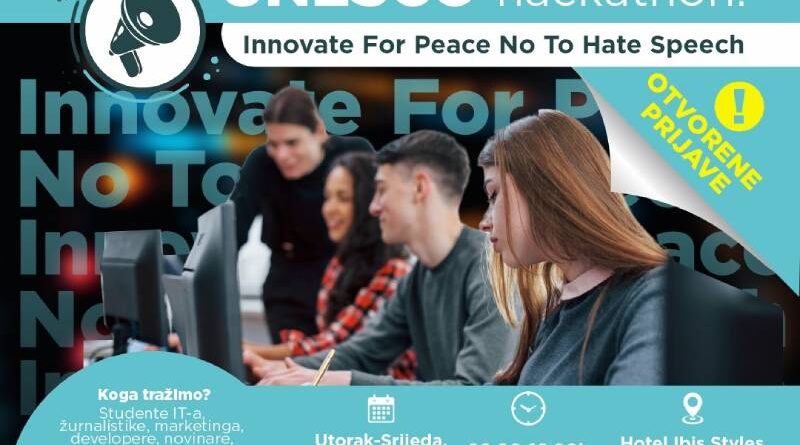 Poziv studentima i mladima novinarima za učešće na UNESCO hakatonu “Innovate For Peace: No To Hate Speech”