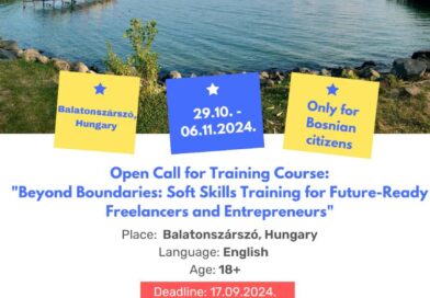 Open Call for 5 participants for Training Course in Balatonszárszó, Hungary