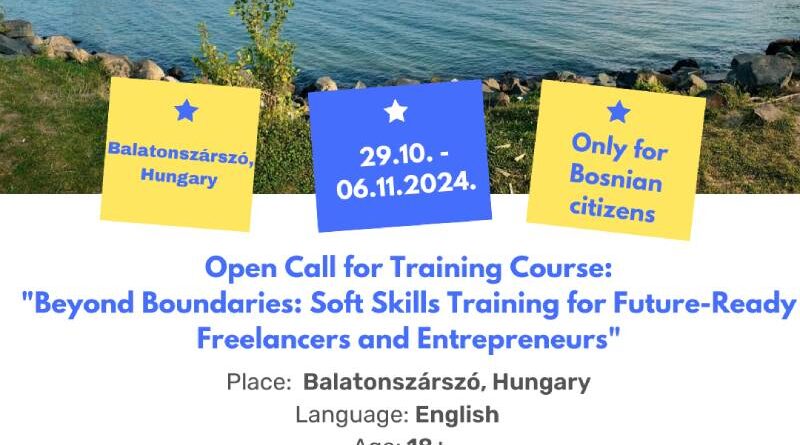 Open Call for 5 participants for Training Course in Balatonszárszó, Hungary