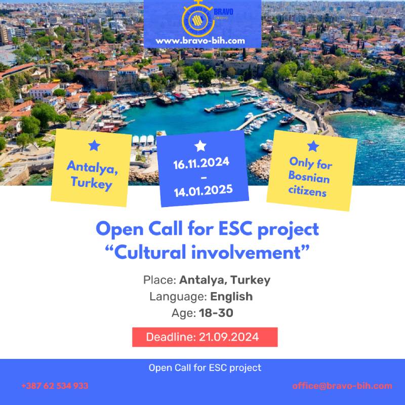 Open Call for European Solidarity Corps Project in Antalya, Türkiye