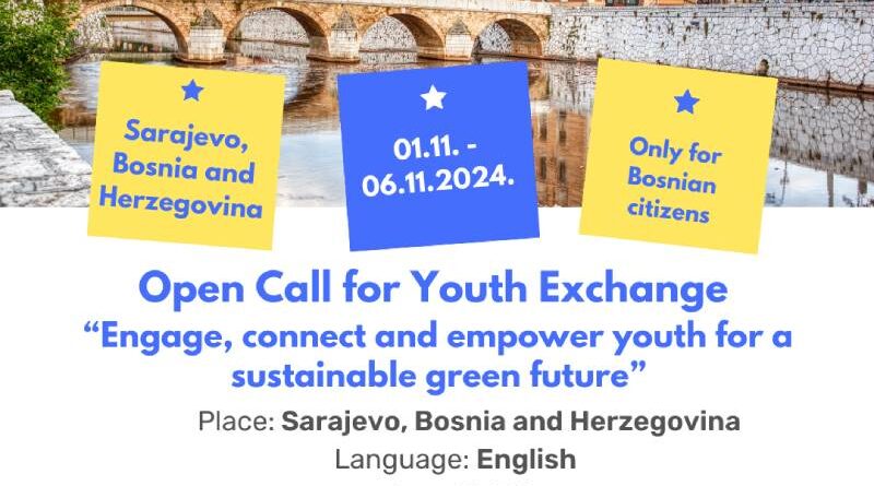 Open call for 5 participants for Youth Exchange in Sarajevo, Bosnia and Herzegovina