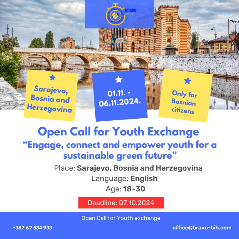 Open call for 5 participants for Youth Exchange in Sarajevo, Bosnia and Herzegovina