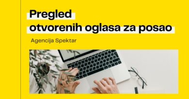 Agencija Spektar: Pregled otvorenih oglasa za posao