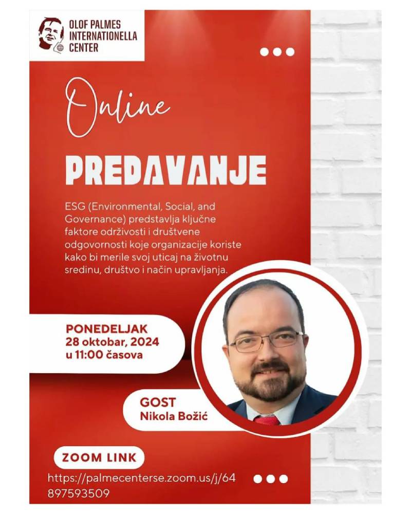 Online predavanje o ESG