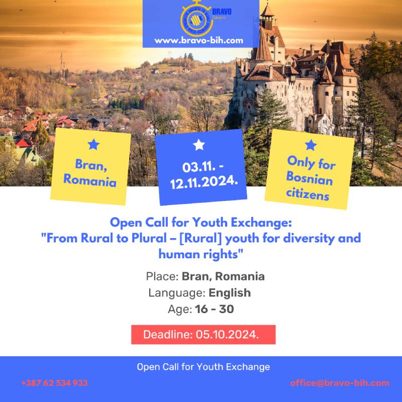 Open call for 5 participants for Youth Exchange in Bran, Romania