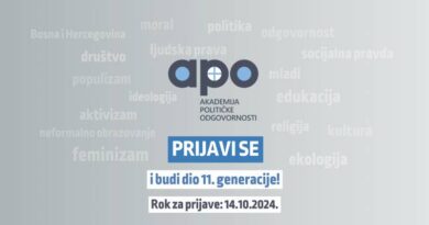 Poziv za prijavu na 11. generaciju Akademije Političke Odgovornosti (APO)