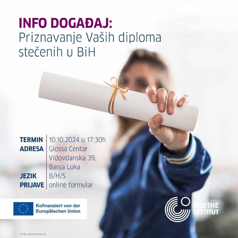 Info događaj: Priznavanje Vaših diploma stečenih u BiH