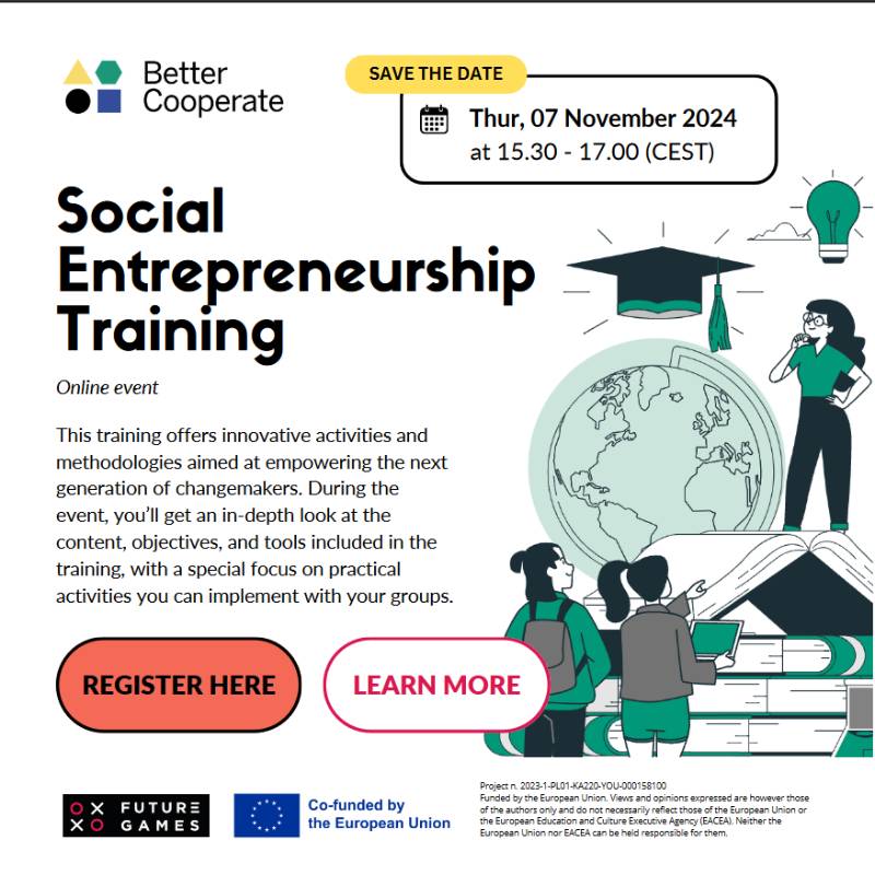 Unveiling Better Cooperate! New Social Entrepreneurship Training for Youths!