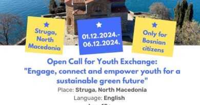 Open Call for Youth Exchange “Fast Forward” in Struga, North Macedonia