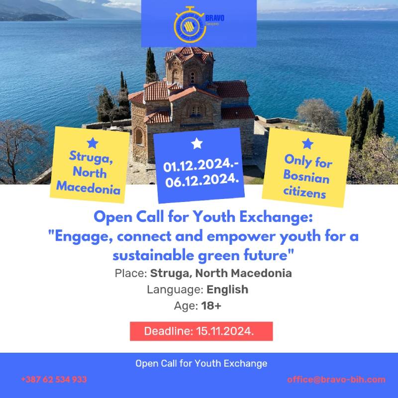 Open Call for Youth Exchange “Fast Forward” in Struga, North Macedonia