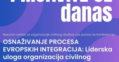 Konferencija “Osnaživanje procesa evropskih integracija: Liderska uloga organizacija civilnog društva”