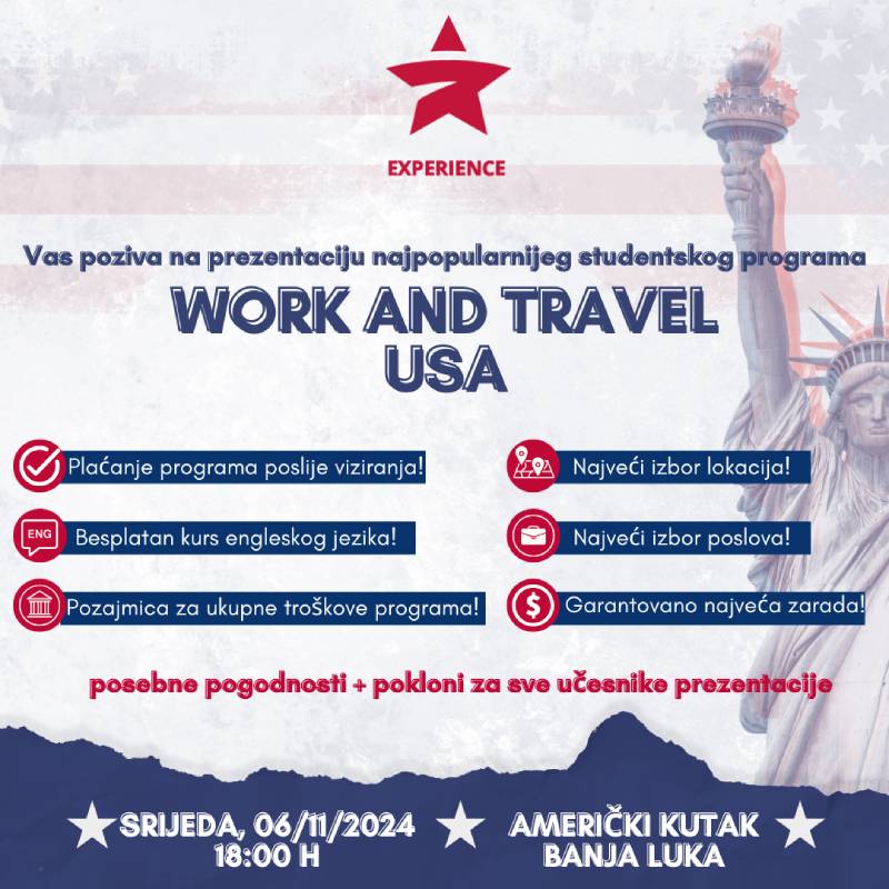 Prezentacija najpopularnijeg studentskog programa Work and Travel USA