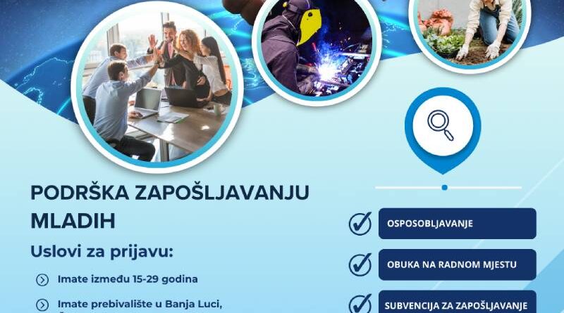 Prijavite se na projekat: Podrška u zapošljavanju mladih LPZ Krajina