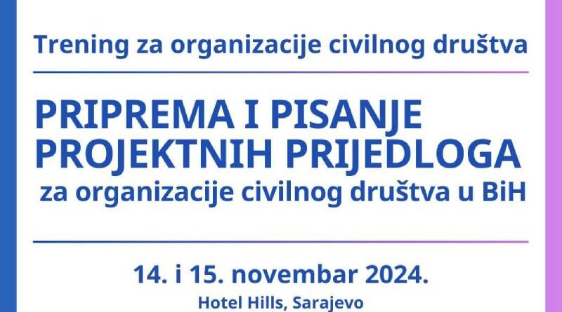 Priprema i pisanje projektnih prijedloga za organizacije civilnog društva