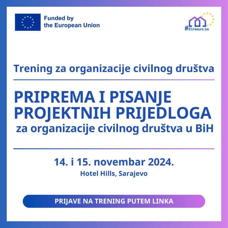 Priprema i pisanje projektnih prijedloga za organizacije civilnog društva