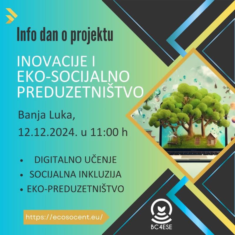 Info dan – prezentacija projekta „Izgradnja kapaciteta za inovacije u obrazovanju za eko-socijalno preduzetništvo“